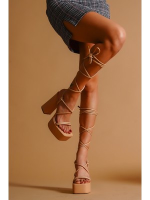 Nude Cilt Biyeli Tasarım Platform Kadın Ayakkabı Harper