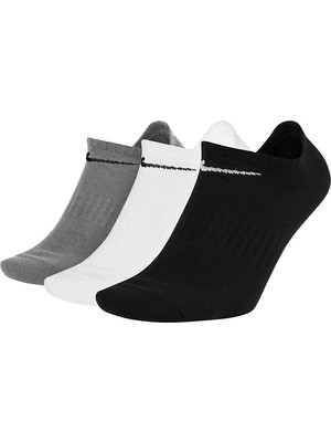 Nike SX7678-901  Everyday Unisex 3lü Çorap Seti Siyah-Beyaz-Gri Renk Seçenekleriyle Hafif