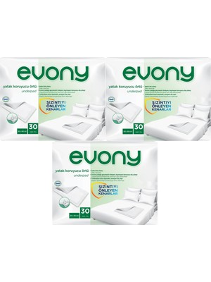 Evony Hasta Yatak Koruyucu 60*90CM 90 Adet (3pk*30) (Kaymaz Özellikli)