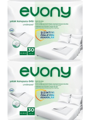 Evony Hasta Yatak Koruyucu 60*90CM 60 Adet (2pk*30) (Kaymaz Özellikli)