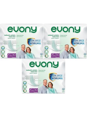 EVONY Hasta Bezi Yetişkin Bel Bantlı Tekstil Yüzey Extra Large - Ekstra Büyük Boy 90 Adet