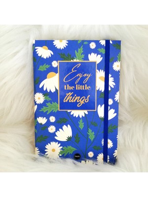 Dream Butik Lacivert Papatya Enjoy The Little Things Lastikli Defter