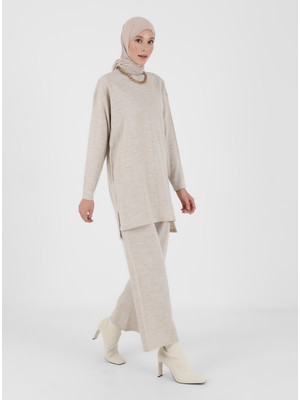 Refka Tunik&pantolon Ikili Triko Takım - Açık Taş - Refka Woman