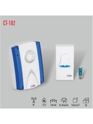 Cata CT-102 Uzaktan Kumandalı  Zil 5 Adet Cata