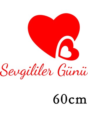 New Jargon 14 Şubat Sevgililer Günü Bir Bütün Kalp 60 cm Sticker