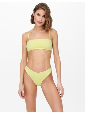 Only Onlolli Brazilian Normal Kalıp Düz Limon Sarı Kadın Bikini Alt