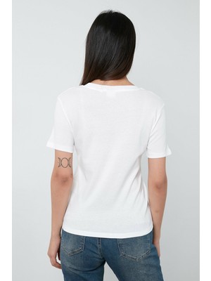 Ss Rib Baby Tee Tr White Beyaz Kadın Tişört