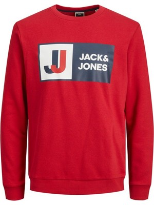 Jack & Jones Erkek Bisiklet Yaka Baskılı Sweatshirt 12218814