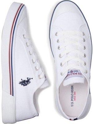U.S. Polo Assn. Penelope Beyaz Unisex Keten Spor Ayakkabı Düz Tabanlı Tekstil
