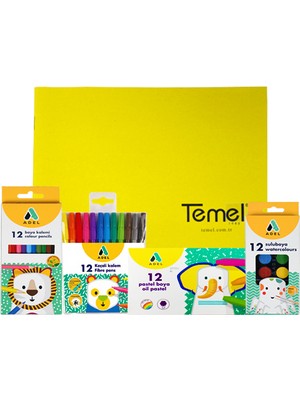 Adel 4'lü Boya Seti Resim Defteri Kuru - Sulu - Pastel - Keçeli Boya