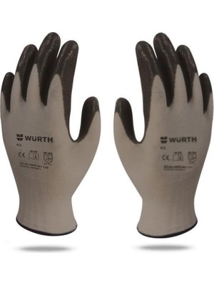 Würth Nitril Kaplama Sanayi Iş Usta Eldiveni Mekanikçi Eldiven (1 Çift) No:9/l