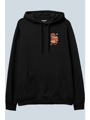AyveGa Dragon V2 Siyah Oversize  Kapüşonlu Sweatshirt Hoodie