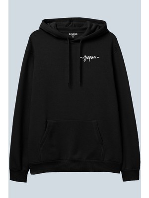 AyveGa Japan Geisha Siyah Oversize  Kapüşonlu Sweatshirt Hoodie