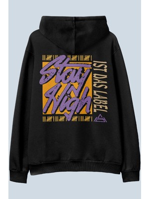 AyveGa Stay High Siyah Oversize  Kapüşonlu Sweatshirt Hoodie