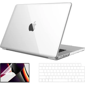 Novstrap Apple MacBook Pro 2021 M1 14.2 Inc A2442 Uyumlu Parlak Alt Üst Kılıf + Klavye Kılıfı + Film