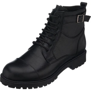 Costo Shoes EF703 Siyah Dana Derisi El Işçiliği Rahat Geniş Kalıp Özel Seri Erkek Bot