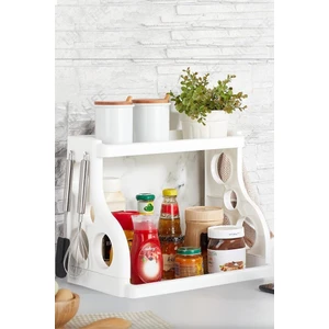 Trend Maison 2 Katlı Tezgah Üstü Düzenleyici Stand Beyaz (Bıçak Gözü Mevcut)