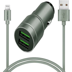 C-773 Lightning Kablo ve Metal Başlık Hızlı Araç Şarj Seti 2.4 + 3.5A 23W