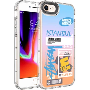 Apple iPhone 8 Kılıf Kamera Korumalı Renkli Desenli Korn Kapak