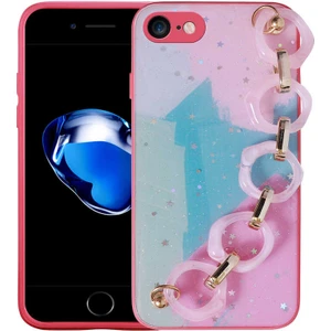 Apple iPhone 7 Kılıf Simli Desenli El Askılı Kapak