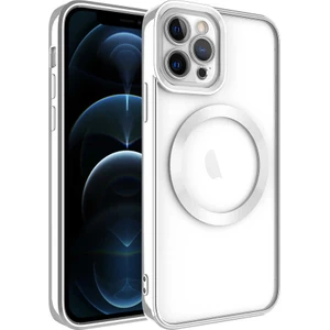 Apple iPhone 11 Pro Max Kılıf Magsafe Kenar Renkli Şeffaf Setro Kapak