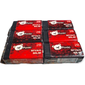 2B Siyah Silgi 6'lı Paket