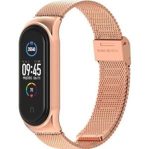 Xiaomi Mi Band 7 Uyumlu Kordon Metal Hasır Örgü Tokalı Çelik Paslanmaz Klipsi Steel Lüx Tam Uyumlu Örgülü