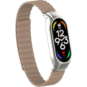 Xiaomi Mi Band 7 Uyumlu Kordon Manyetik Çift Renkli Loop Deri Mıknatıslı Kayış Leather Lüx Magnetic Rainbow Strap
