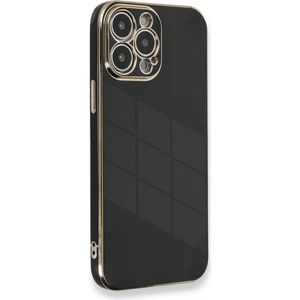 Aqua Aksesuar iPhone 13 Pro Max Kılıf Özel Tasarım Fit Kalıp Lüx Dizayn Silikon Kapak - Siyah