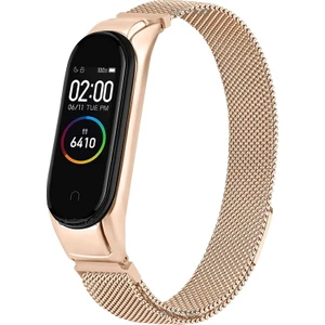 Xiaomi Mi Band 7 Uyumlu Kordon Metal Hasır Manyetik Örgü Mıknatıslı Çelik Kayış Lüx Dizayn