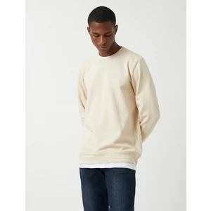 Basic Sweatshirt Şardonlu Bisiklet Yaka