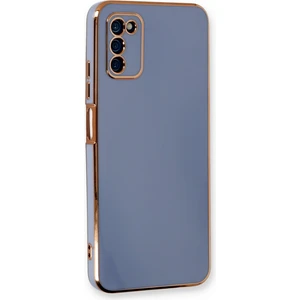 Aqua Aksesuar Samsung Galaxy A03S Kılıf Özel Tasarım Fit Kalıp Lüx Dizayn Silikon Kapak - Mavi