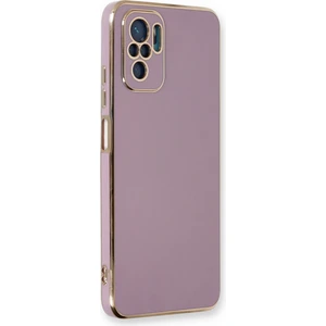 Aqua Aksesuar Xiaomi Redmi Note 10 Kılıf Özel Tasarım Fit Kalıp Lüx Dizayn Silikon Kapak - Mor
