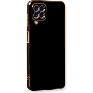 Aqua Aksesuar Samsung Galaxy M32 Kılıf Özel Tasarım Fit Kalıp Lüx Dizayn Silikon Kapak - Siyah