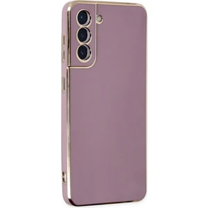 Aqua Aksesuar Samsung Galaxy S21 Kılıf Özel Tasarım Fit Kalıp Lüx Dizayn Silikon Kapak - Mor