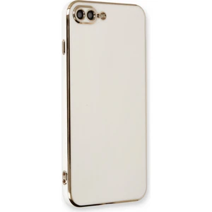 Aqua Aksesuar iPhone 8 Plus Kılıf Özel Tasarım Fit Kalıp Lüx Dizayn Silikon Kapak - Beyaz