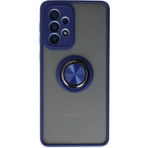Aqua Aksesuar Samsung Galaxy A33 5g Kılıf Standlı Yüzüklü Buzlu Tasarım Arka Kapak - Lacivert