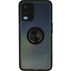 Aqua Aksesuar Oppo A54 4g Kılıf Standlı Yüzüklü Buzlu Tasarım Arka Kapak - Siyah