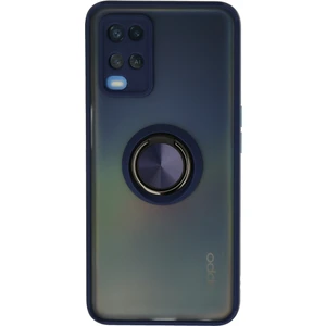 Aqua Aksesuar Oppo A54 4g Kılıf Standlı Yüzüklü Buzlu Tasarım Arka Kapak - Lacivert