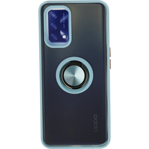 Aqua Aksesuar Oppo A74 4g Kılıf Standlı Yüzüklü Buzlu Tasarım Arka Kapak - Buz Mavi