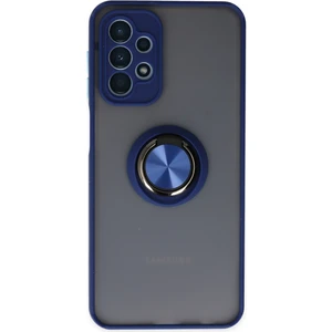Aqua Aksesuar Samsung Galaxy A23 4g Kılıf Standlı Yüzüklü Buzlu Tasarım Arka Kapak - Lacivert