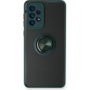 Aqua Aksesuar Samsung Galaxy A53 5g Kılıf Standlı Yüzüklü Buzlu Tasarım Arka Kapak - Yeşil