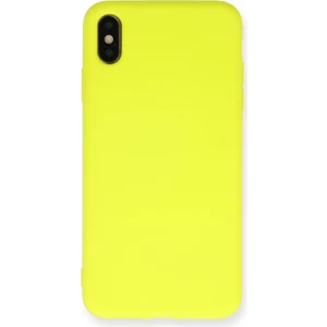 Aqua Aksesuar iPhone Xs Max Kılıf Lansman Içi Kadife Lüx Tasarım Silikon Kapak - Sarı