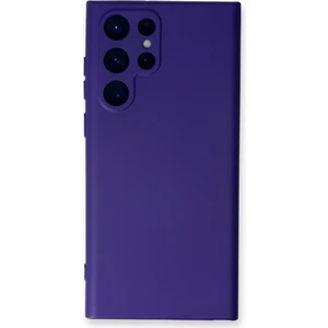 Aqua Aksesuar Samsung Galaxy S22 Ultra Kılıf Lansman Içi Kadife Lüx Tasarım Silikon Kapak - Mor