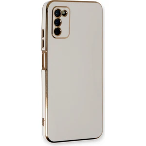 Aqua Aksesuar Samsung Galaxy A03S Kılıf Özel Tasarım Fit Kalıp Lüx Dizayn Silikon Kapak - Beyaz