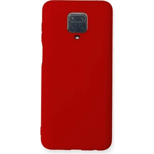 Aqua Aksesuar Xiaomi Redmi Note 9 Pro Kılıf Lansman Içi Kadife Lüx Tasarım Silikon Kapak - Kırmızı