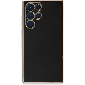 Aqua Aksesuar Samsung Galaxy S22 Ultra Kılıf Özel Tasarım Fit Kalıp Lüx Dizayn Silikon Kapak - Siyah