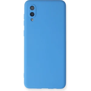 Aqua Aksesuar Samsung Galaxy A02 Kılıf Lansman Içi Kadife Lüx Tasarım Silikon Kapak - Mavi