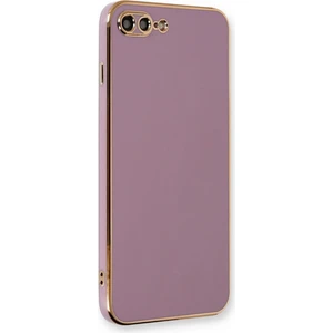 Aqua Aksesuar iPhone 8 Plus Kılıf Özel Tasarım Fit Kalıp Lüx Dizayn Silikon Kapak - Mor