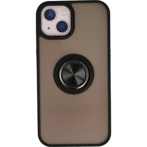 Aqua Aksesuar iPhone 13 Kılıf Standlı Yüzüklü Buzlu Tasarım Arka Kapak - Siyah